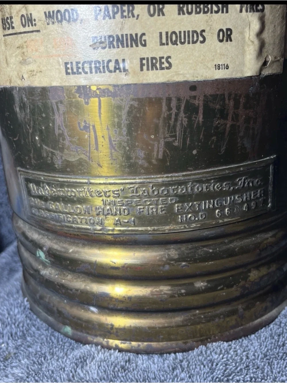Vintage General Copper Fire Extinguisher Fire Guard Quick Aid Soda Acid TS-15
